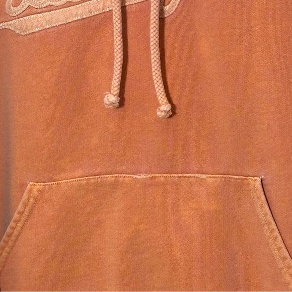 Life Is Good stone washed orange distressed pullover hoodie. Men’s Small - Picture 6 of 9
